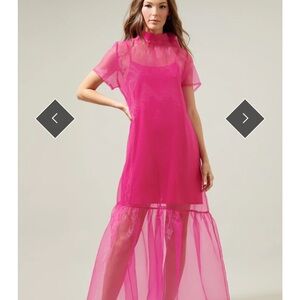 Sugarlips Vibrant Pink High Low Dress